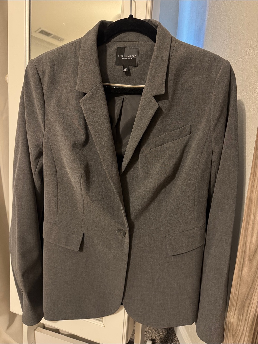 The Limited Gray Tailored Single-Button Blazer